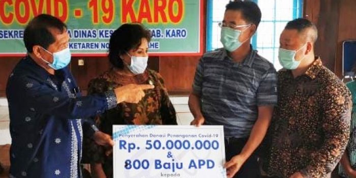 Pemkab Karo Terima Bantuan PT WEP Berupa 800 APD dan Uang Rp50 Juta