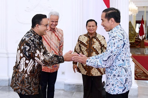 Presiden Jokowi bertemu dengan tiga Capres 2024, Anies Baswedan, Ganjar Pranowo dan Prabowo Subianto di Istana Merdeka, Jakarta, Senin, 30 Oktober 2023. Foto Instagram Anies Baswedan.