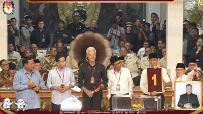 Nomor Urut Capres-Cawapres 2024: Anies-Cak Imin 1, Prabowo-Gibran 2, Ganjar-Mahfud 3