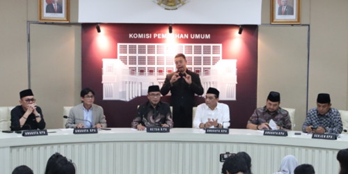 Konferensi pers KPU jelang Debat III Pilpres, 5 Januari 2024. Foto Dok. KPU.