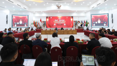 Rapat koordinasi persiapan Debat Keempat Pilpres 2024. Foto Dok. KPU.