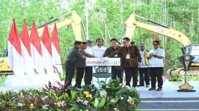 Peletakan batu pertama pembangunan Nusantara Warehouse Park (NWP) di IKN, 17 Januari 2024. Foto Dok. BPMI Setpres.