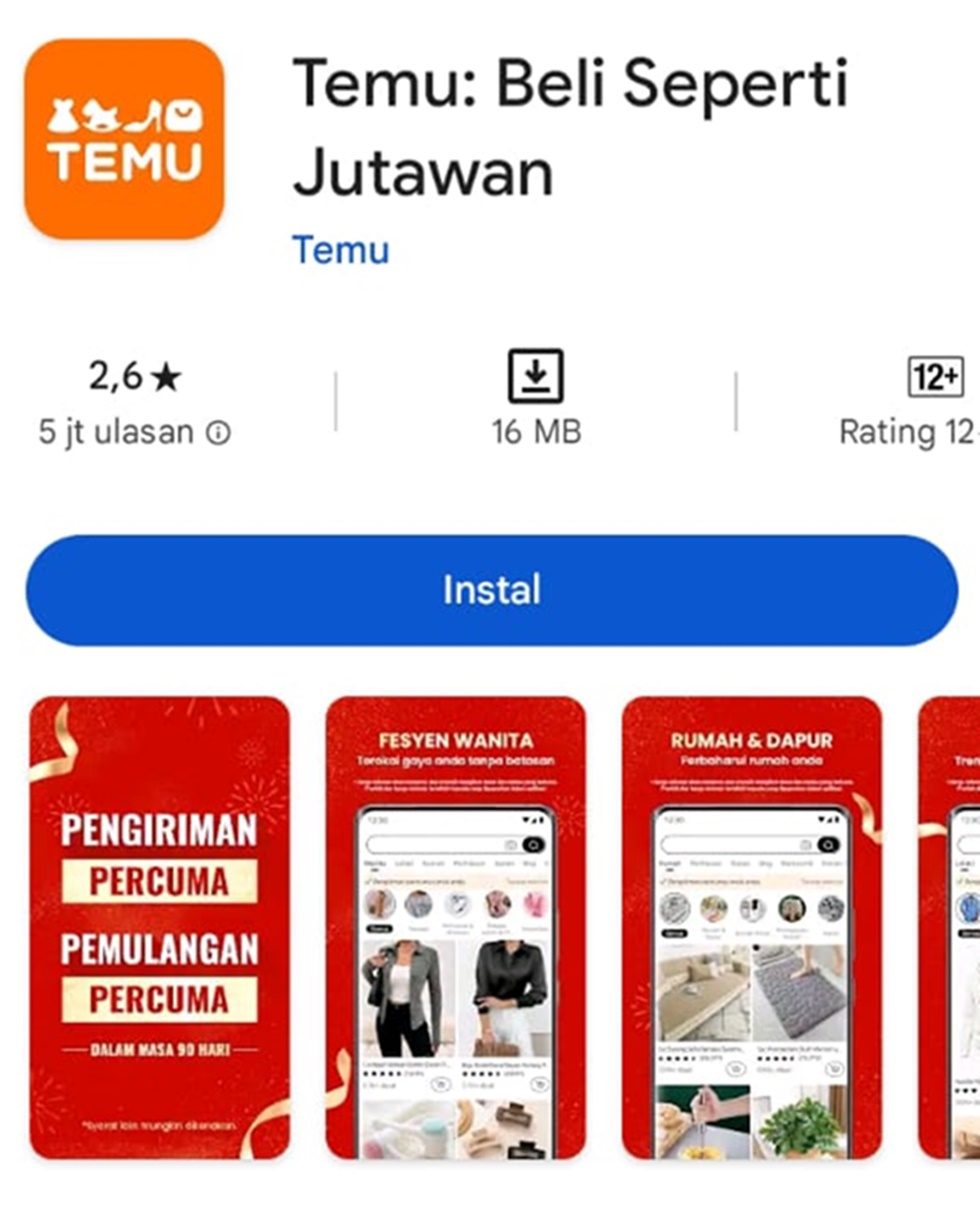 Ini alasan Kementerian Kominfo blokir aplikasi marketplace online TEMU.