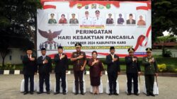 Pimpinan daerah Kabupaten Karo usai menggelar upacara memperingati Hari Kesaktian Pancasila, Selasa, 1 Oktober 2024. Foto Rienews.com.