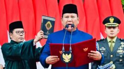 Prabowo Subianto saat pengucapan sumpah sebagai Presiden Republik Indonesia di Gedung Nusantara MPR/DPR/DPD, Jakarta, pada Minggu, 20 Oktober 2024. Foto: BPMI Setpres/Laily Rachev.