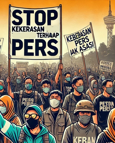 Komite Keselamatan Jurnalis (KKJ) Aceh desak proses hukum terhadap keuchik penganiaya jurnalis di Pidie Jaya. Foto ilustrasi AI.